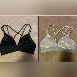 2 velvet triangle bralettes